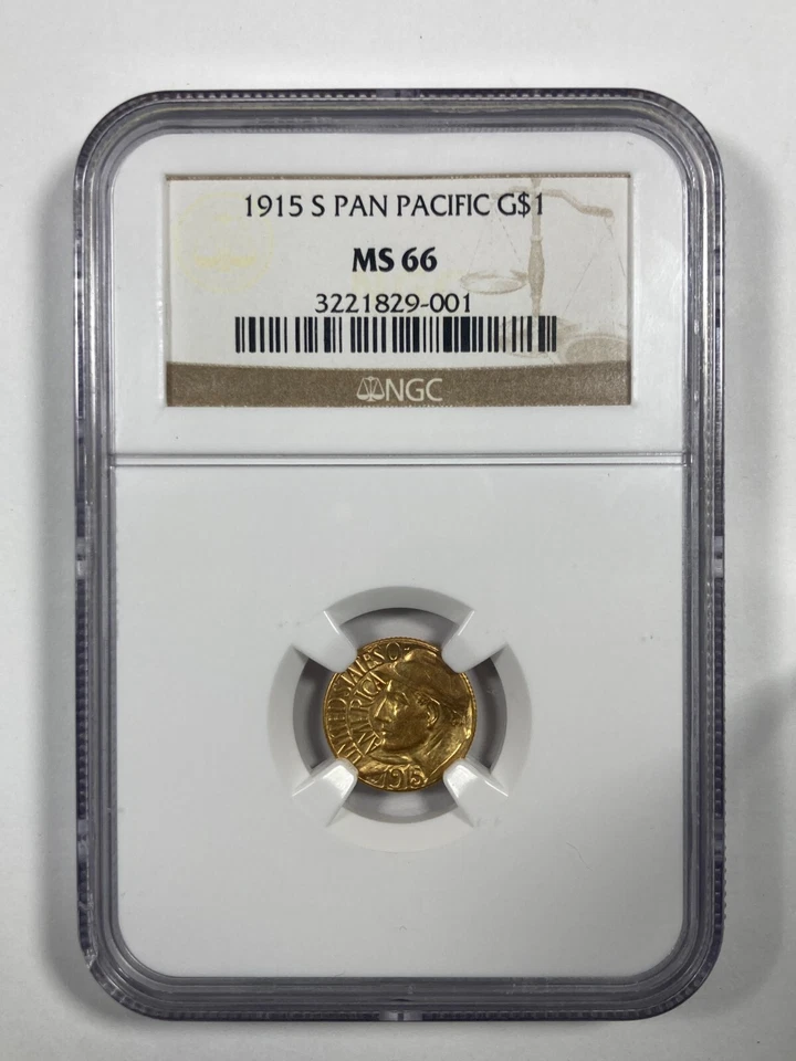1915-S Pan Pac $1 Gold Commemorative. NGC MS66. - Image 3 of 4