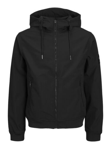 Chaqueta Jack & Jones Softshell Abrigo con Capucha Cremallera Completa Bolsillos con Cremallera Negro Verde - Imagen 2 de 29