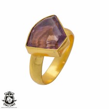 Size 8.5 - Size 10 Adjustable Lavender Amethyst 24K Gold Plated Ring GPR368