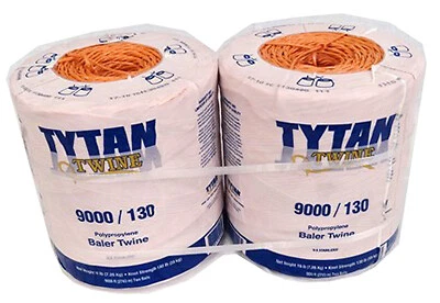 Tytan PBT9130TONBP Baler Twine, Orange Poly, Two 4,500-Ft. Spools - Quantity 1