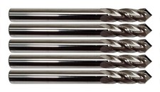 LOT OF 5 PCS 1/8" 4 FLUTE 90 DEGREE CARBIDE DRILL MILL