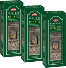 Hem Precious Musk Incense, 3 Boxes - (360 Sticks per order)
