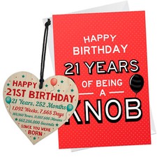 21st Birthday Card Wooden Heart Funny 21st Birthday Gifts For Him Son Brother
