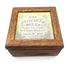 Oak Trinket Box OLD STITCHERY - Eugene OR - Handmade Crafted 4.75 X 4.75 X 2.75  