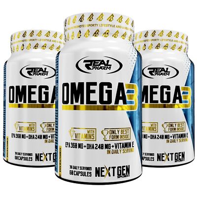 REAL PHARM OMEGA 3   60-180 Kaps -Reduzierter Triglyceridspiegel im Blut DHA EPA