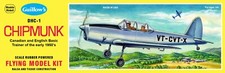 Guillow's Aereo Balsa D.H. Chipmunk tagliato al laser Scala 1:24