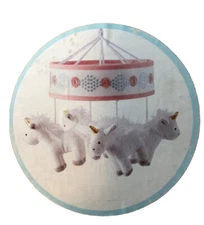 New Levtex Baby Unicorns Musical Mobile in Pink White