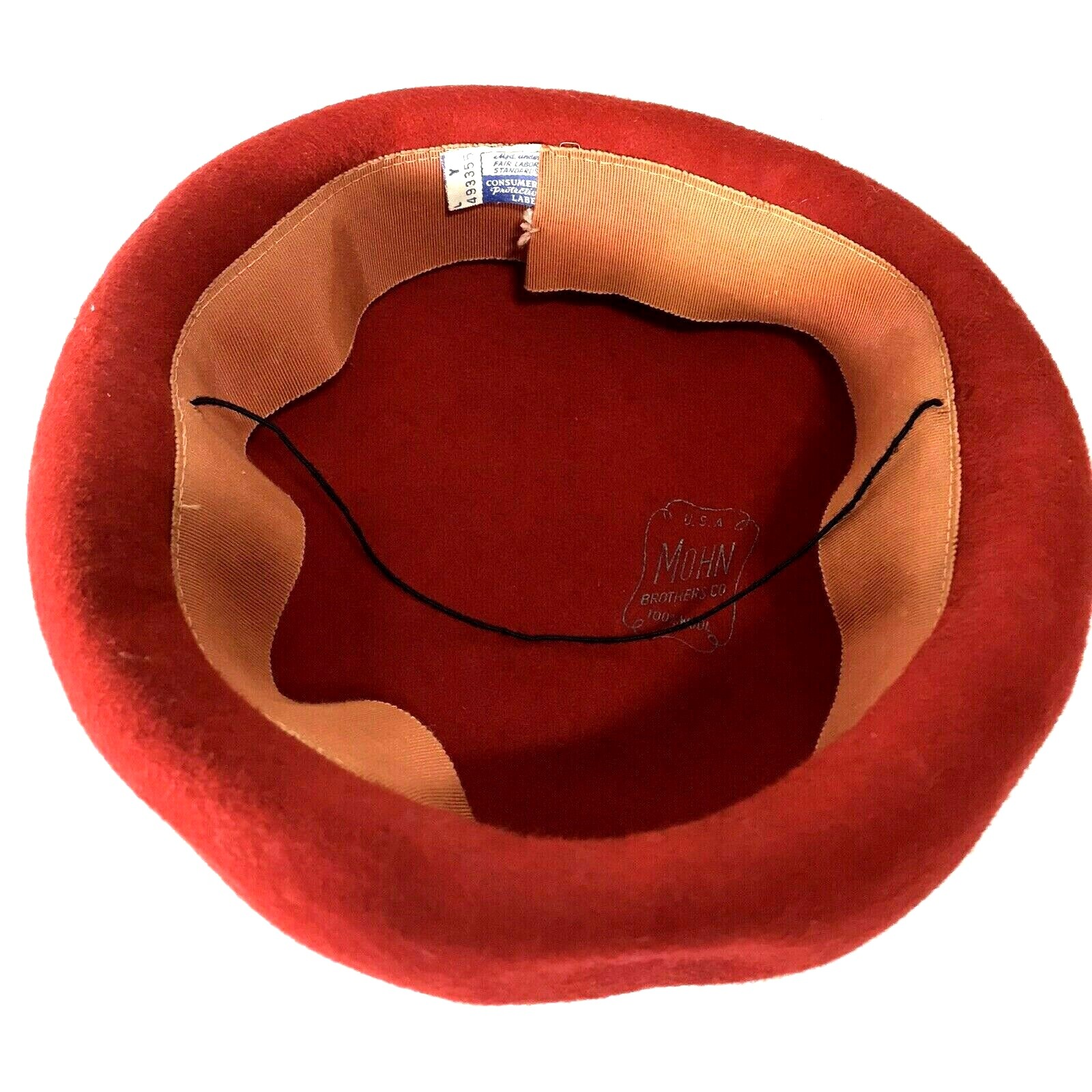 Vintage Mohn Brothers Wool Felt Hat Tam Beret Red… - image 3