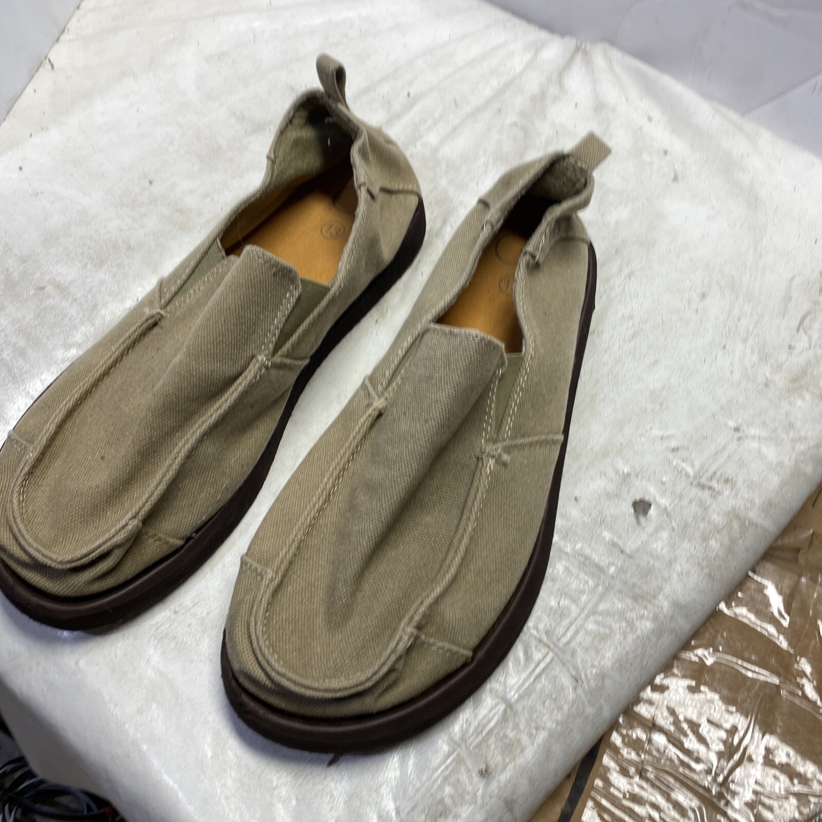 OP Tan Canvas Surfer Slip-On Beach Potato Sack Loafers Men's Shoes Size 13  Nice! | eBay