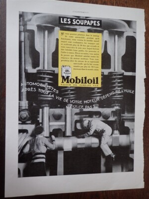 MOBILOIL Öl + KÖLNWASSER Nr. 4711 Reklame Papier ILLUSTRATION 1931