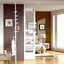PRINCE HANGER, One touch Pole Hanger Coat Rack (White) | Made in Korea