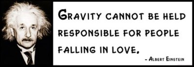 Wall Quote - ALBERT EINSTEIN - Gravity cannot be held responsible for people fal
