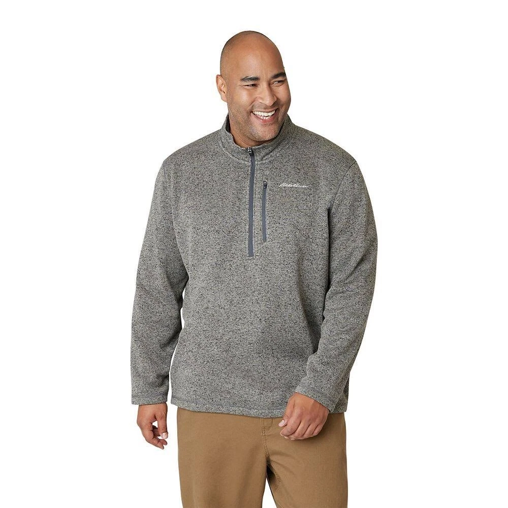 Eddie Bauer Men's Gray Radiator Fleece Quarter-Zip Pullover Jacket