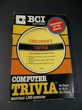Commodore 64 computer video game Childrens trivia original box instructions P