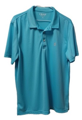 IZOD Golf Blue Stretch Lightweight Golf Polo Shirt Men's (M) Plenty Of Life Left