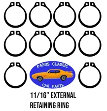 11/16" External Retaining Snap Circlip Ring High Quality Black Oxide 10pcs #885