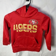 NFL Team Apparel Hoodie Kids XS 4/5 Red San Francisco 49ers Sweatshirt Football