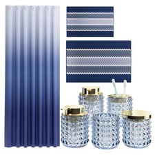 Bathroom Sets with Shower Curtain and Bath Set Shower Curtain Bath Rugs Blue