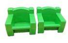 Playskool 1984 Sesame Street 1-2-3 Playset Furniture CBS Chairs Vintage Green