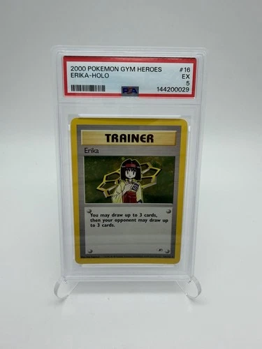 Pokémon TCG Erika Trainer Holo Gym Heroes #16/132 2000 PSA 5 Rare English
