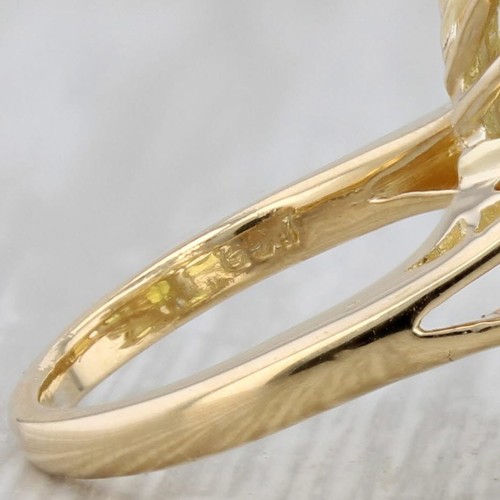 9.79ctw Peridoto Diamante Anillo de Cóctel 18k Oro Amarillo Talla 5.5 - Imagen 6 de 10