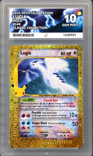 ACE 10 30th Lugia Crystal Classic 149 /147 PERFECT Celebration Mint Pokemon PSA