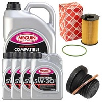 MotoröL Filter Set 5W-30 Plus Meguin 9 Liter + Schraube FüR Audi Q7 3.0 TDI 4LB