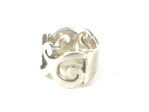 Silpada Cutout Swirls Wide Sterling Silver 925 Band Ring Sz 6 Estate Find - Picture 2 of 4