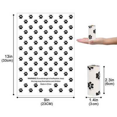 White Step Pattern Dog Poop Waste Bags Eco Friendly Disposable Strong Large Capa