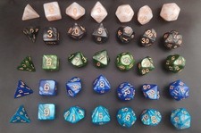 7er Set RPG W&uuml;rfel Marmoriert | DnD Tabletop Dice Pen & Paper DSA | INKL. PORTO