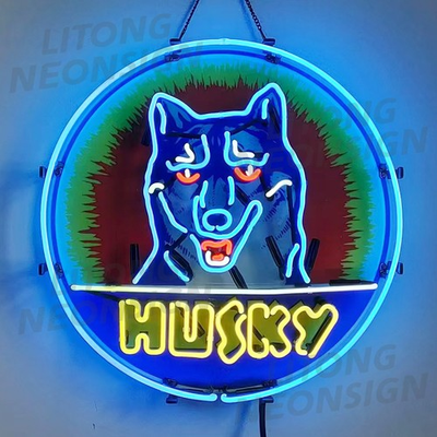 #ad US STOCK Husky Gas Neon Light Sign Real Glass Garage Store Decor Gift 18quot;x18quot; $158.00
