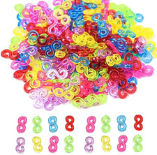 Rubber Band Clips 1000 Pieces Loom Rubber Band Clips Plastic Band Clips Connecto