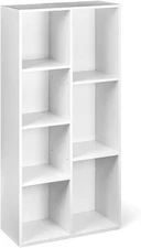 7 Cube Organizer Bookcase Shelf, Storage for Home and Office, White