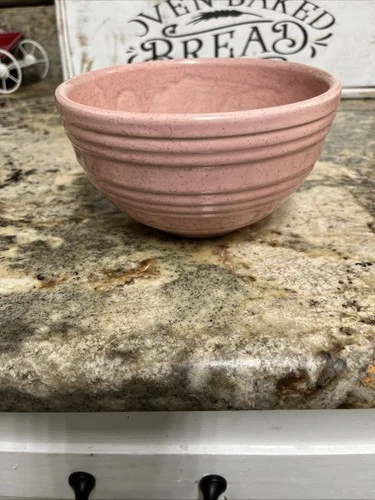 McCoy Pottery Vintage Pink Speckled 6" Ribbed Ringware Mixing Bowl
