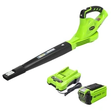 Greenworks 40V 150MPH Cordless Leaf Blower Sweeper w/ 2Ah Battery and 2A Charger