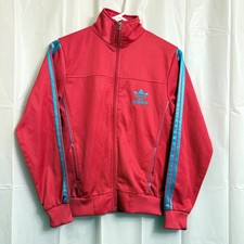 Adidas Women's Track Jacket Pink Blue Small S Trefoil
