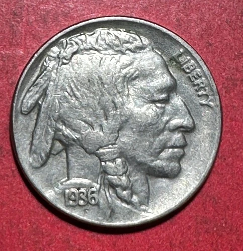 1936 US Buffalo Nickel! "Philadelphia" Mint! AU! Old US Coin!