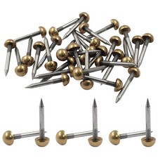 Hordion 32Pcs Upholstery Tacks Brass 5/16" Head Dia, 5/16", Gold