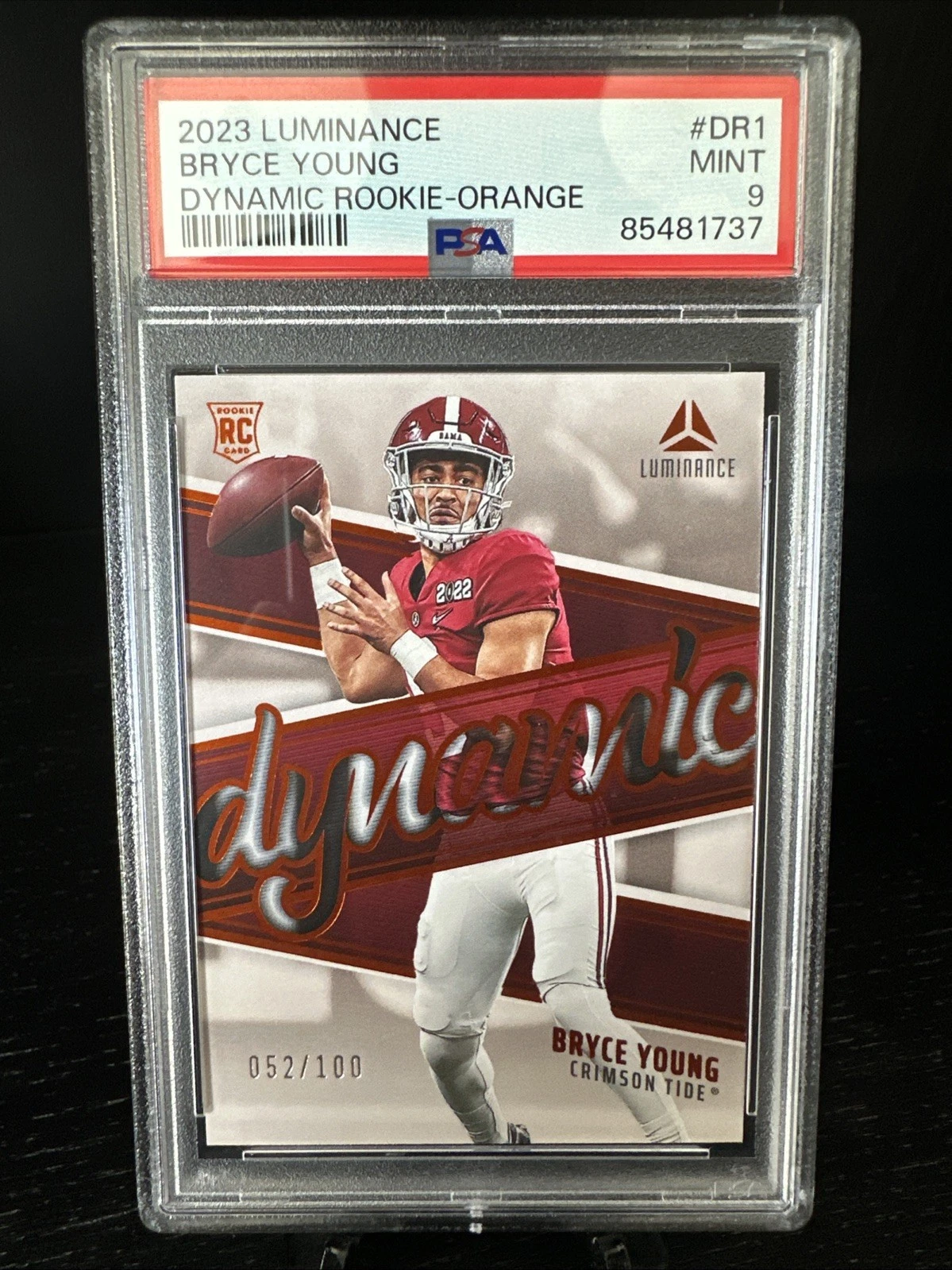 Bryce Young Panini Luminance Dynamic Rookies #DR1 Orange