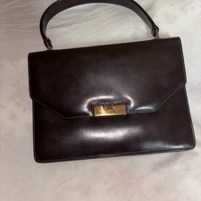 Borsa Gucci vintage, In Morbida Pelle Marrone Con Hardware Dorati