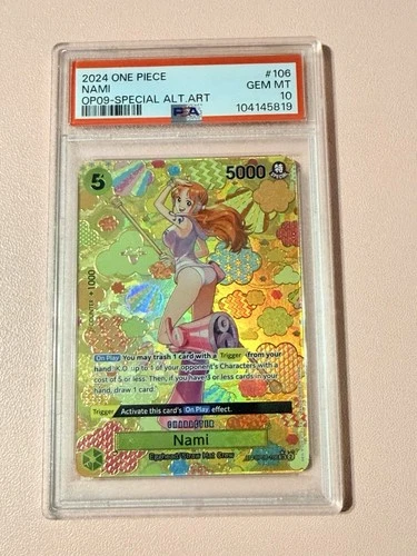 One Piece CCG - NAMI (SP) (SR) Emperors in the New World OP08-106 Foil PSA 10