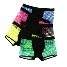 Men's Low Rise See Through Fishnet Bikini Boxer Shorts Underwear Male Trunks New