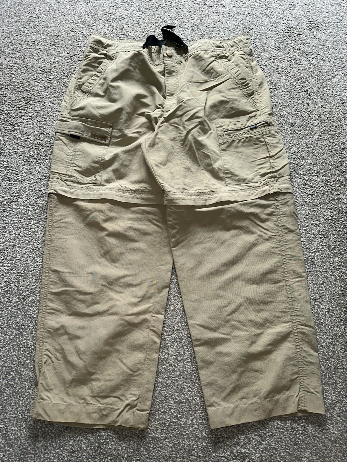 Kauri Trail Trousers Mens Size XL Beige Cargo Belted Straight Camping Short (G9)