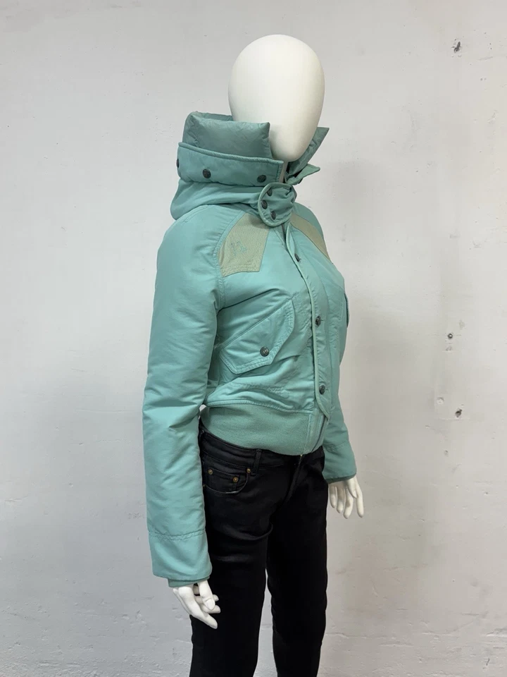 Vintage Diesel Archive Womens Bomber Jacket Mohair Y2K Beige Size L - Image 3 of 4