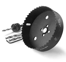 JTemgle 4-1/2" Bi-Metal Hole Saw w/ 1/2" Triangle Shank Quick Change Arbor