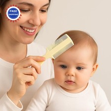 Baby Comb 3 Pack Fine Tooth Infant Hair Detangling Vakly Double-Sided