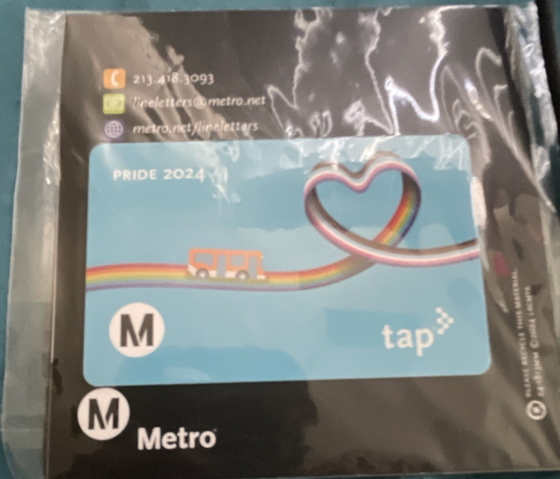 Metro TAP Card Pride 2024 Rainbow Heart Collectible Transit Card