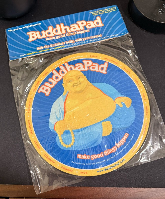 Vintage BuddhaPad Round Mouse Pad New in Original Packaging