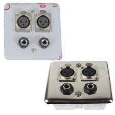 2Pcs Steel Wall Plate Panel 3-Pin Female 6.35MM XLR Stereo Socket for DJ Cable