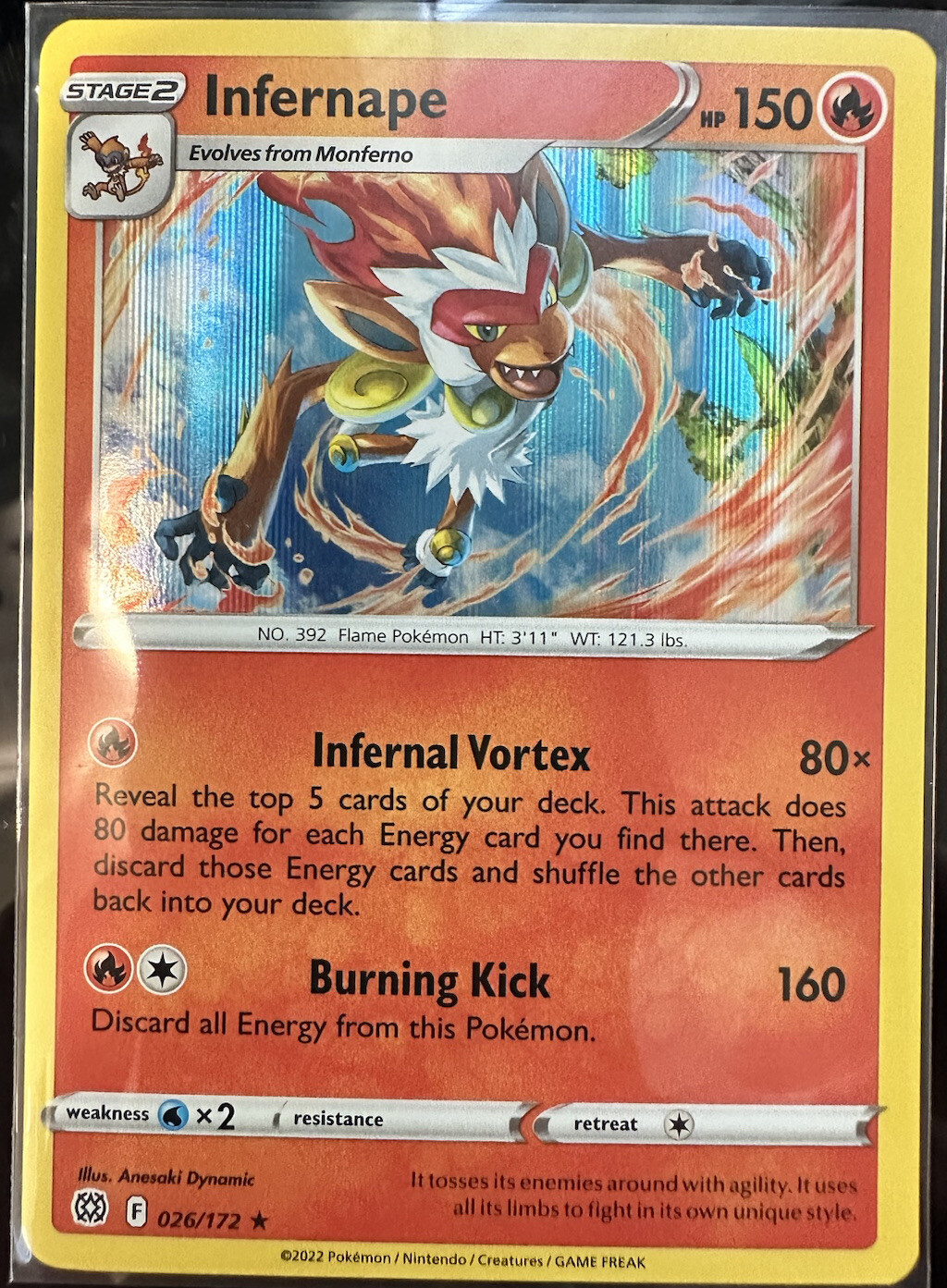Infernape 26/172 Brilliant Stars Holo Rare Pokemon Card Pokémon TCG 026/172